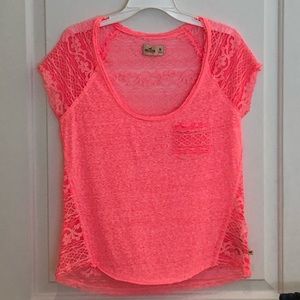 Women’s neon lace Hollister shirt
